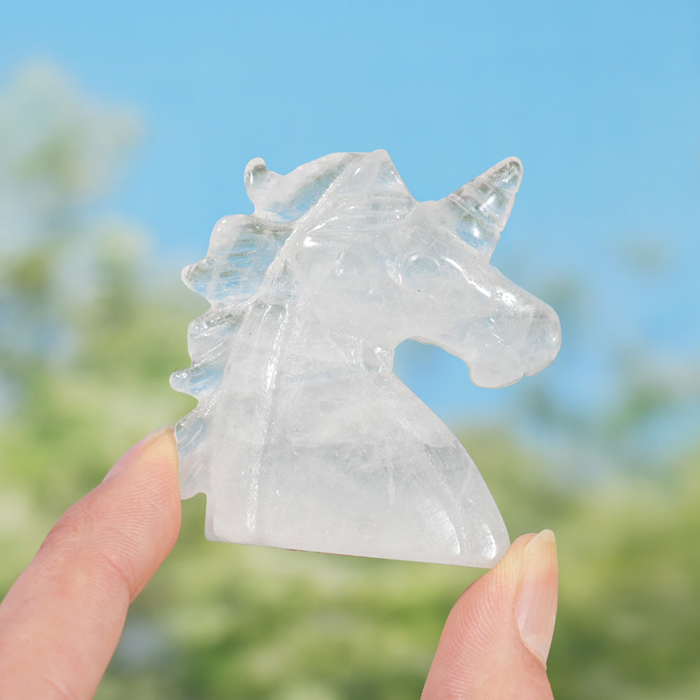 Natural Crystal Carving Unicorn Head