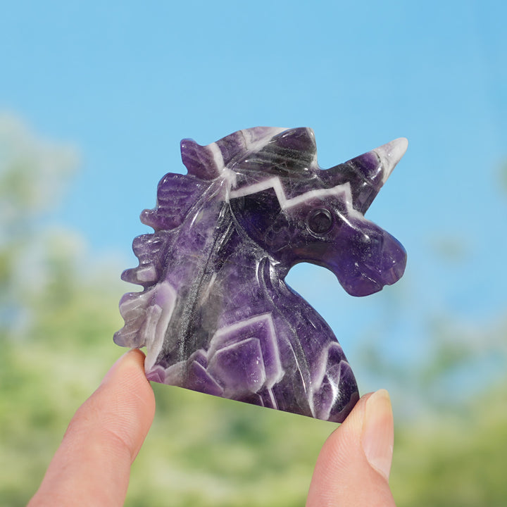 Natural Crystal Carving Unicorn Head