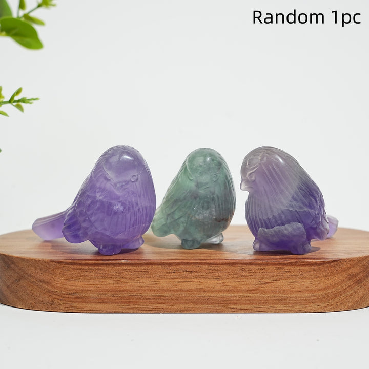 Natural Crystal Delicate Chubby Songbird Mini Carving