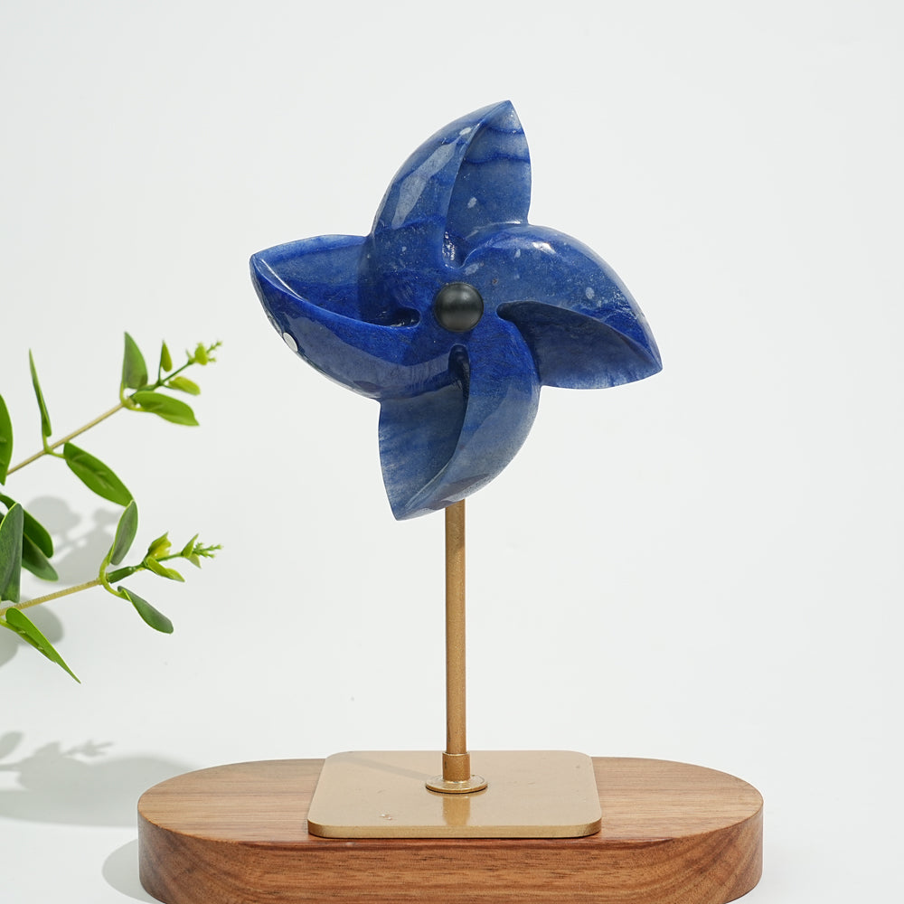 Unique,A Slightly Imperfect Natural Blue Aventurine Windmill