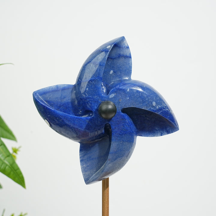 Unique,A Slightly Imperfect Natural Blue Aventurine Windmill