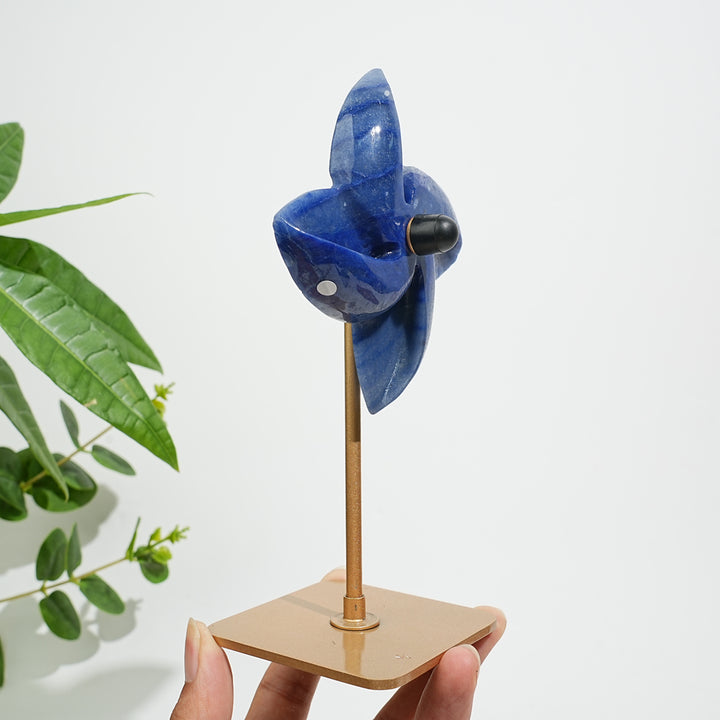 Unique,A Slightly Imperfect Natural Blue Aventurine Windmill
