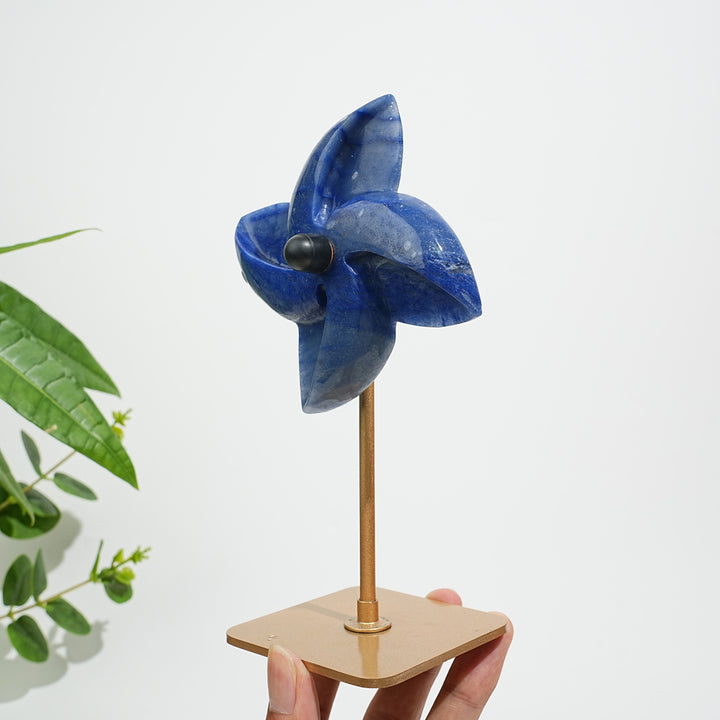 Unique,A Slightly Imperfect Natural Blue Aventurine Windmill