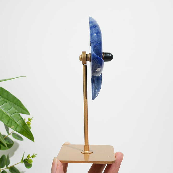 Unique,A Slightly Imperfect Natural Blue Aventurine Windmill