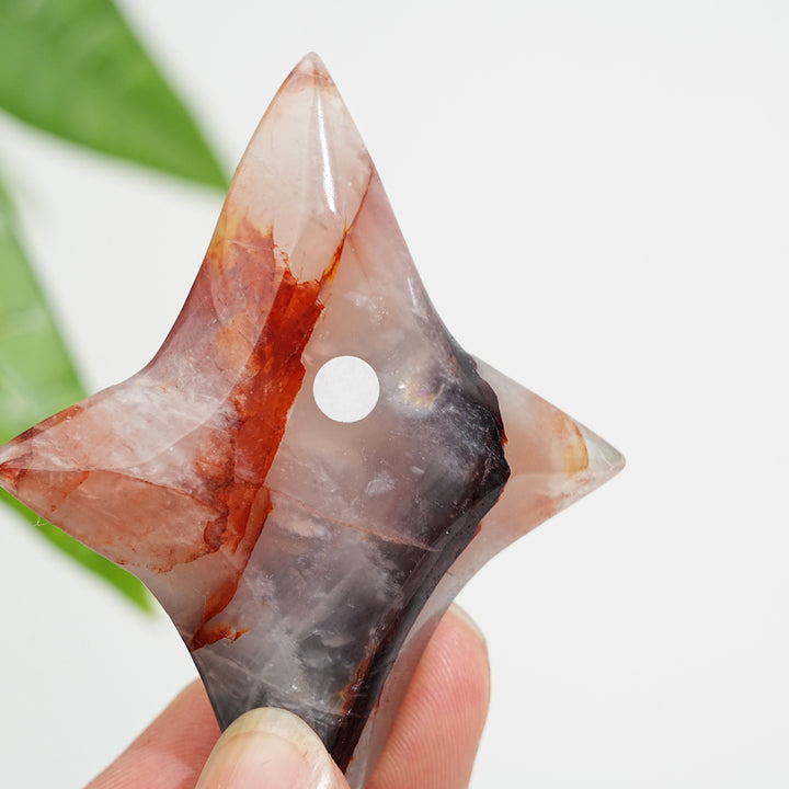 Unique,A Slightly Imperfect Natural Crystal Twin Star Carving With Stand