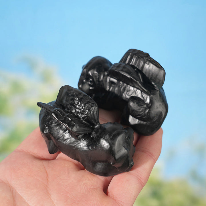 Natural Crystal Carving Sleeping Angel Cat & Dog