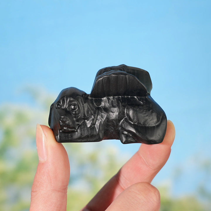 Natural Crystal Carving Sleeping Angel Cat & Dog