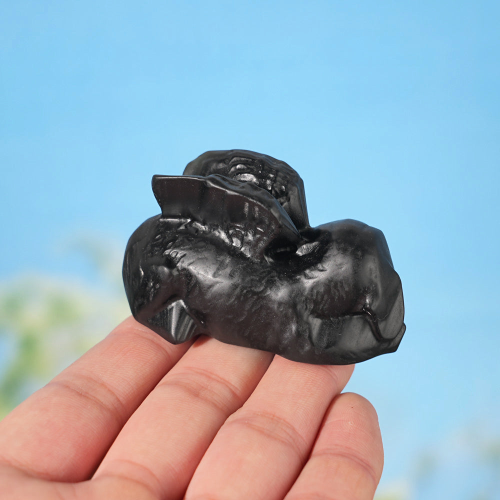 Natural Crystal Carving Sleeping Angel Cat & Dog