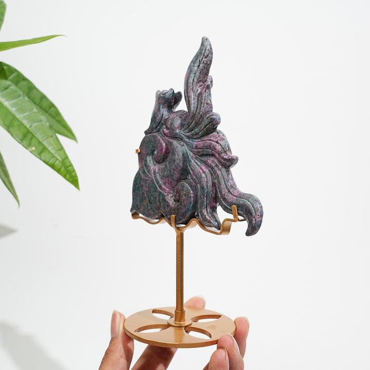 Unique,Natural Ruby In Kyanite And Fuchsite Nine-Tailed Fox