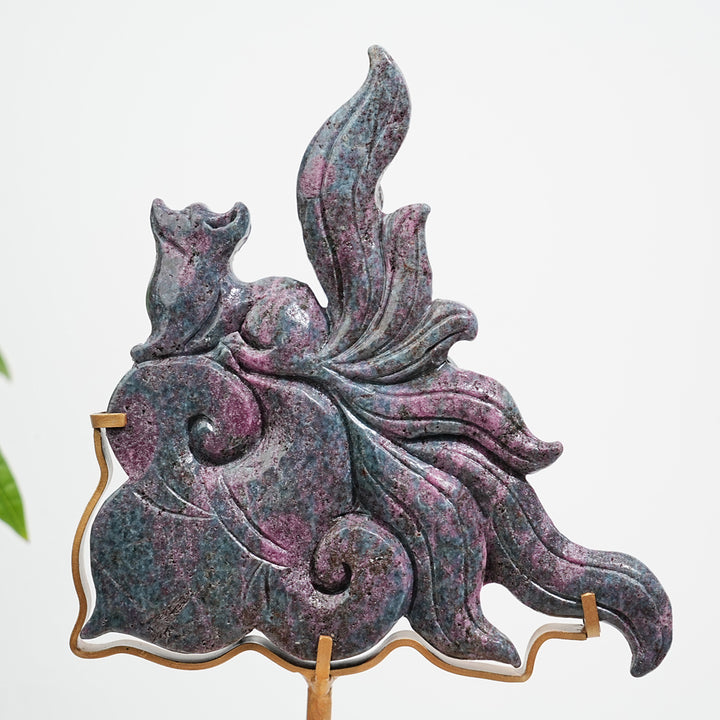 Unique,Natural Ruby In Kyanite And Fuchsite Nine-Tailed Fox