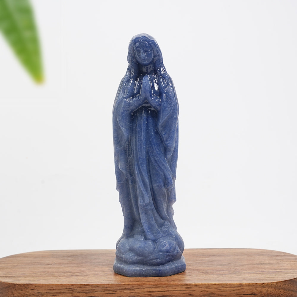 Unique,Natural Crystal Carving Blue Aventurine Virgin