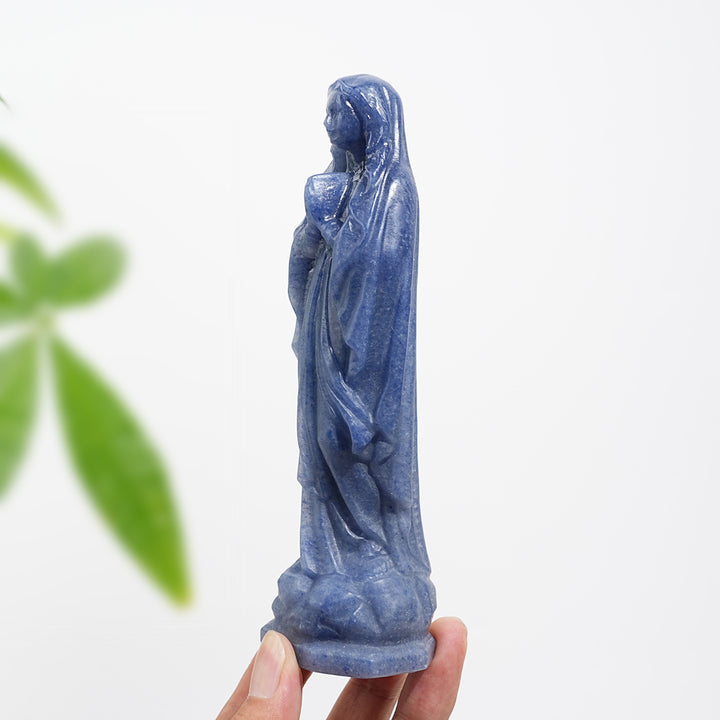 Unique,Natural Crystal Carving Blue Aventurine Virgin
