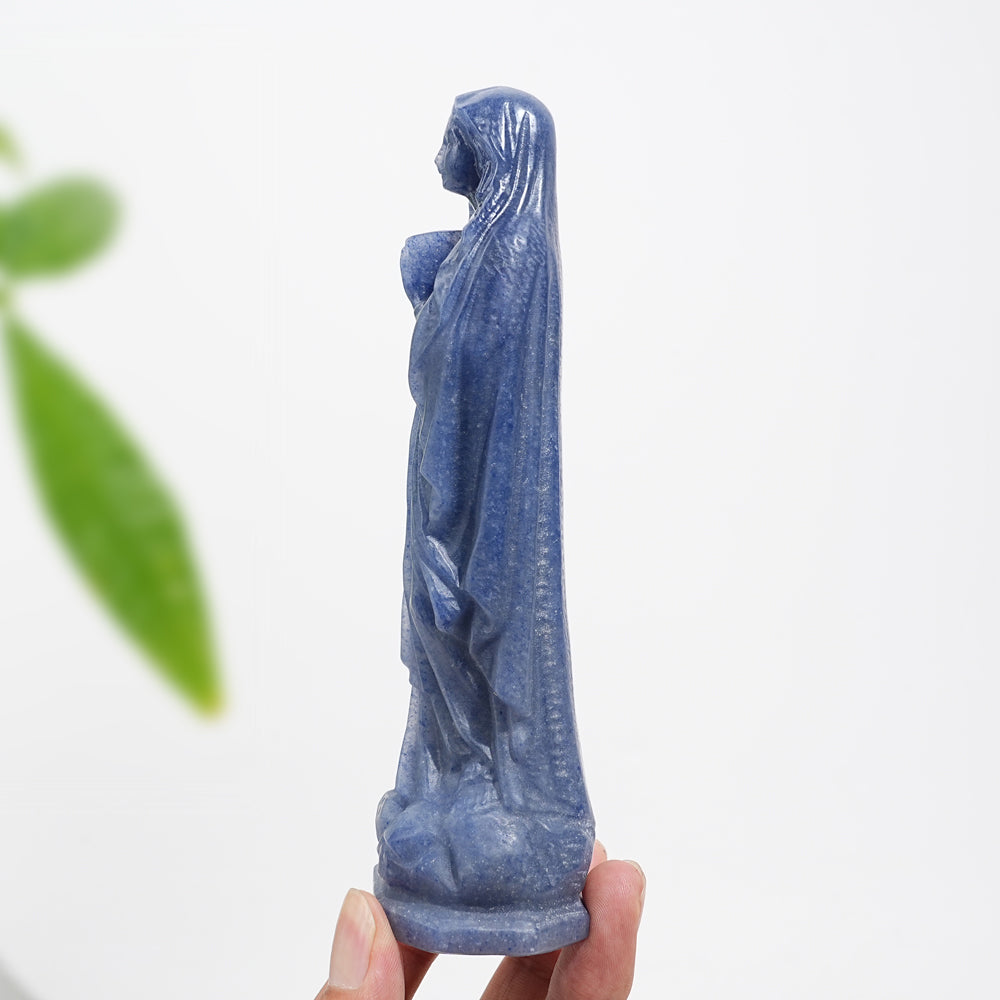 Unique,Natural Crystal Carving Blue Aventurine Virgin