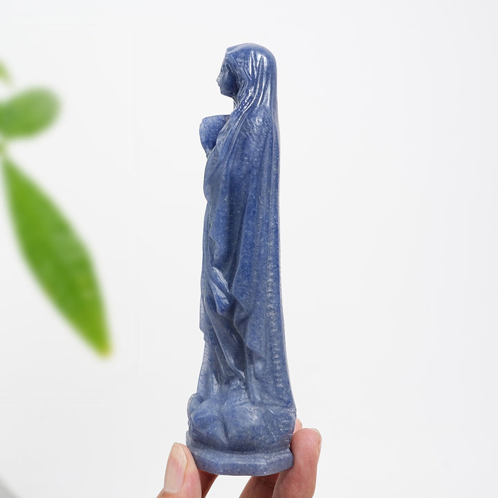 Unique,Natural Crystal Carving Blue Aventurine Virgin