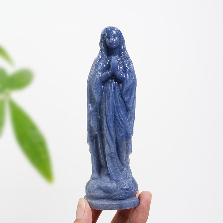 Unique,Natural Crystal Carving Blue Aventurine Virgin