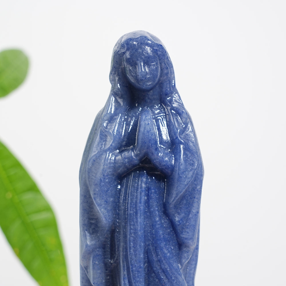 Unique,Natural Crystal Carving Blue Aventurine Virgin
