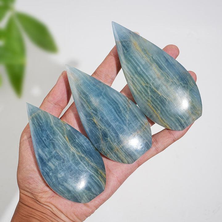 Natural Crystal Lemurian Aquatine Calcite Teardrop