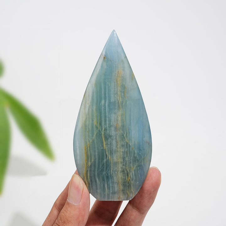 Natural Crystal Lemurian Aquatine Calcite Teardrop