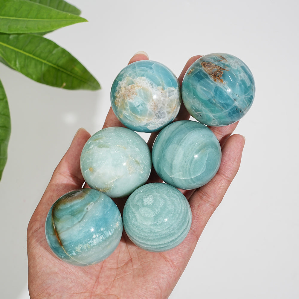Natural Crystal Blue Quartzite Sphere