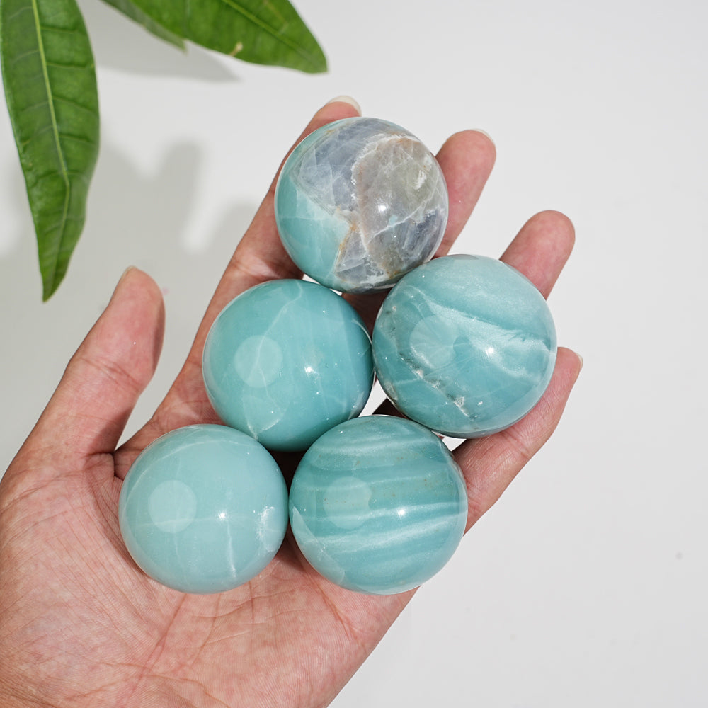 Natural Crystal Blue Quartzite Sphere