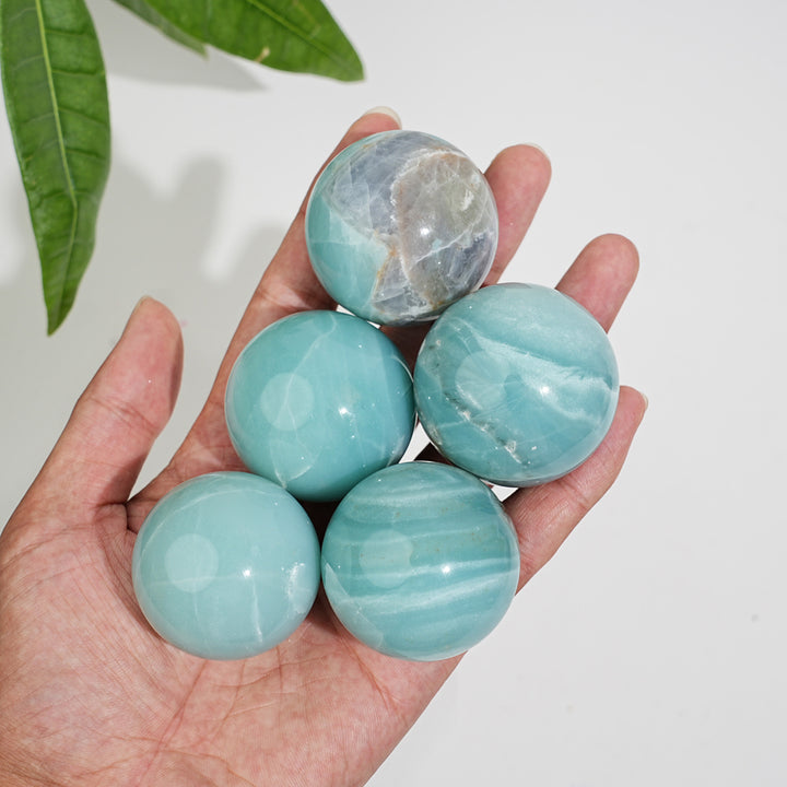 Natural Crystal Blue Quartzite Sphere