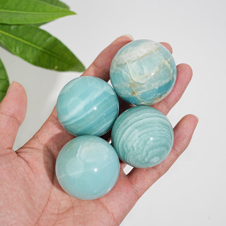Natural Crystal Blue Quartzite Sphere