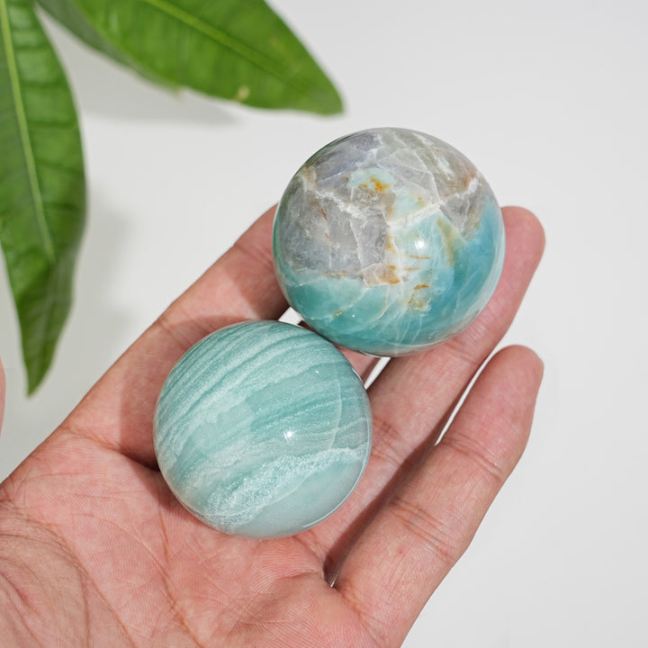 Natural Crystal Blue Quartzite Sphere