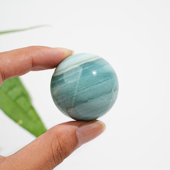 Natural Crystal Blue Quartzite Sphere
