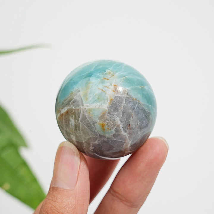 Natural Crystal Blue Quartzite Sphere