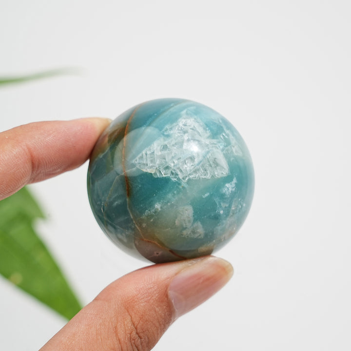 Natural Crystal Blue Quartzite Sphere