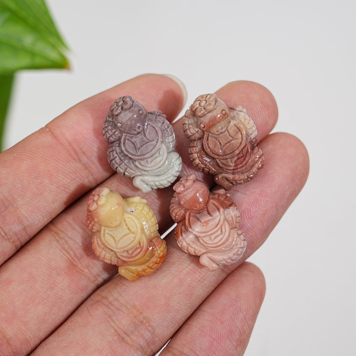 Natural Crystal Alashan Agate Coin Snake