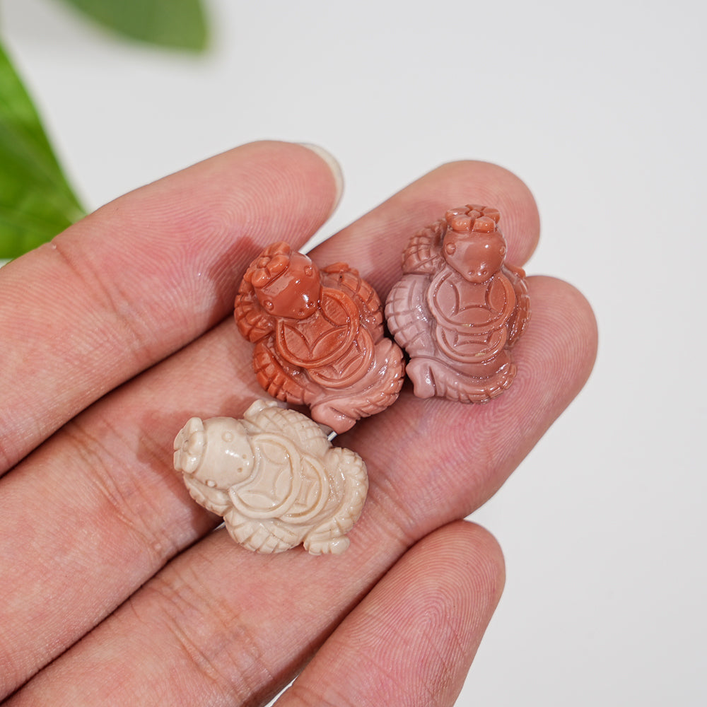 Natural Crystal Alashan Agate Coin Snake