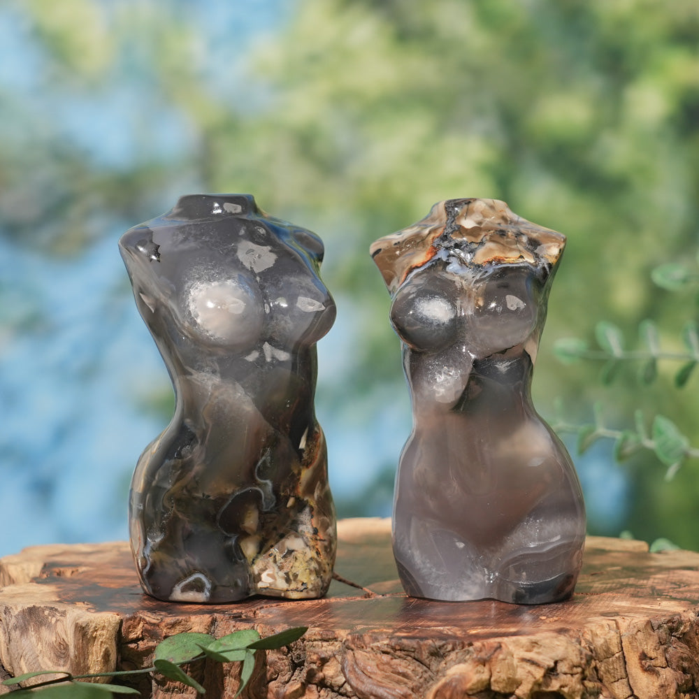 Natural Volcanic Agate Goddess Model