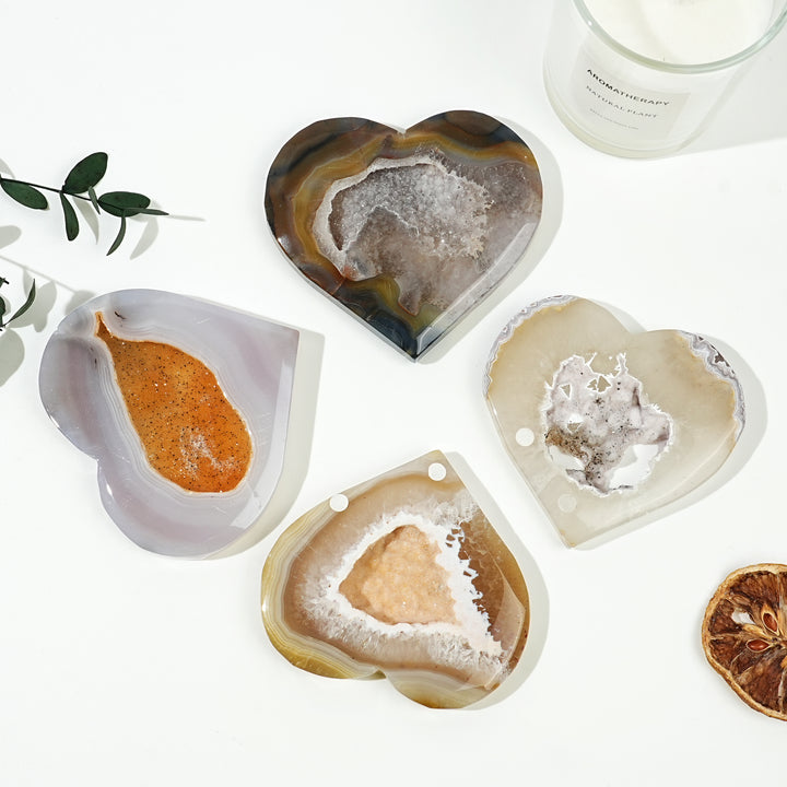 Natural Agate Geode Heart