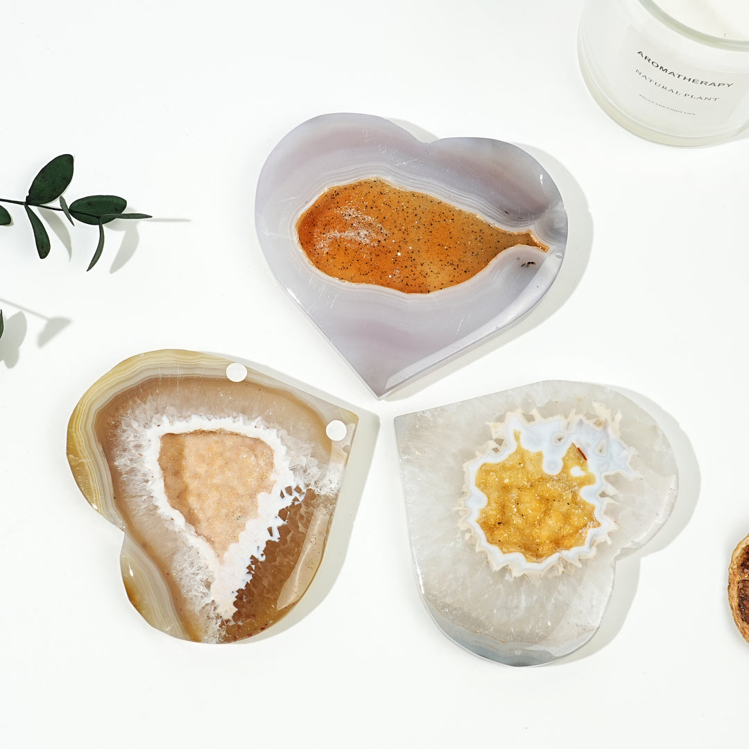 Natural Agate Geode Heart