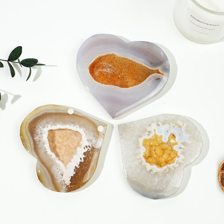 Natural Agate Geode Heart