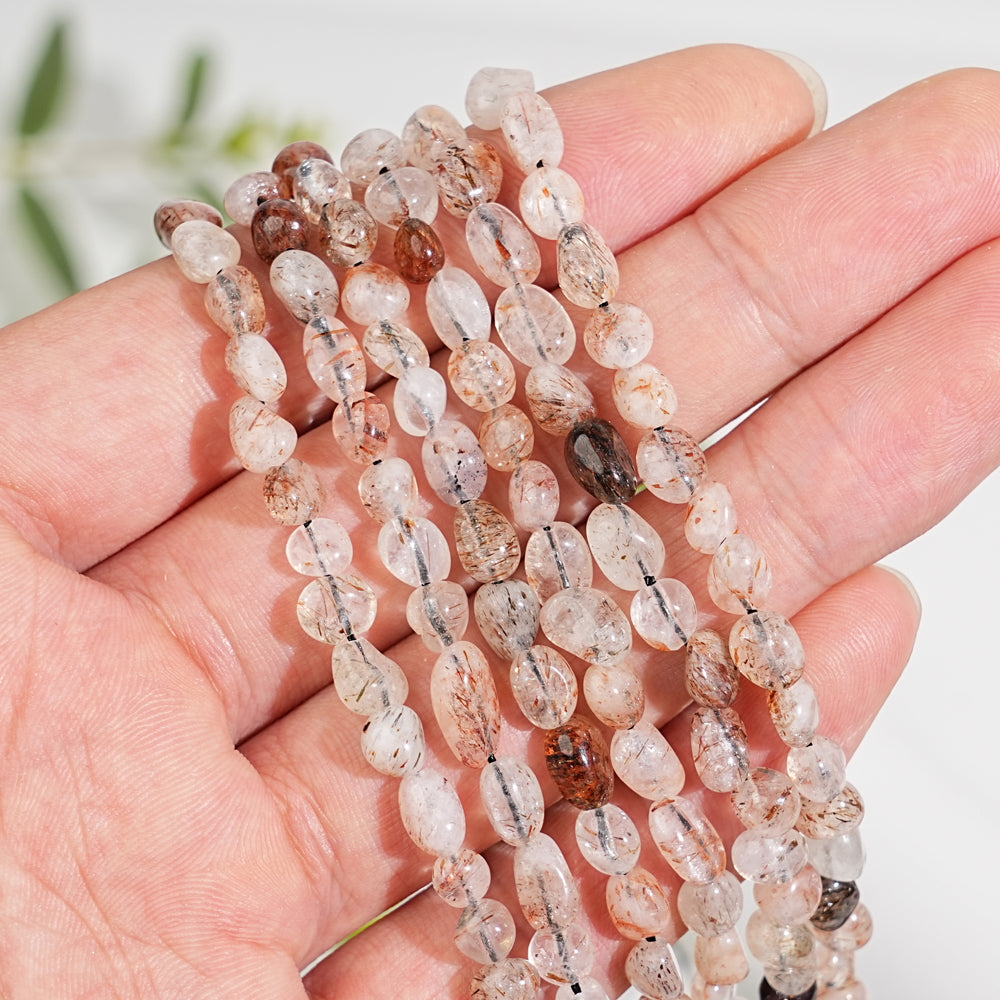 Natural Crystal Irregular Pebble Nugget Bead Strand