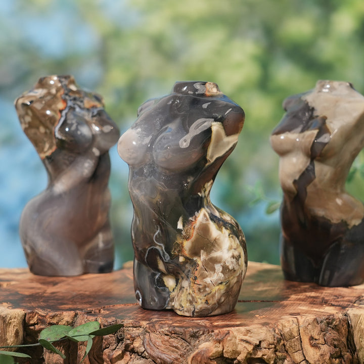 Natural Volcanic Agate Goddess Model