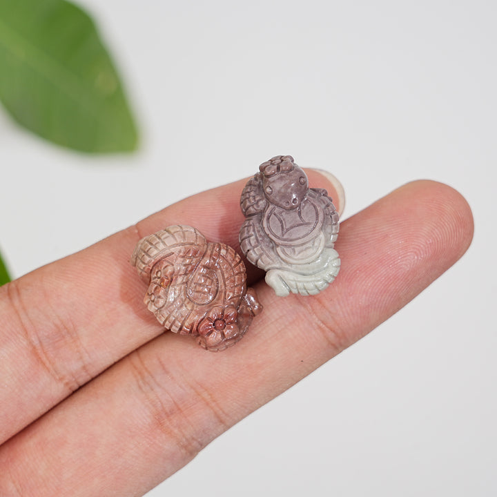 Natural Crystal Alashan Agate Coin Snake