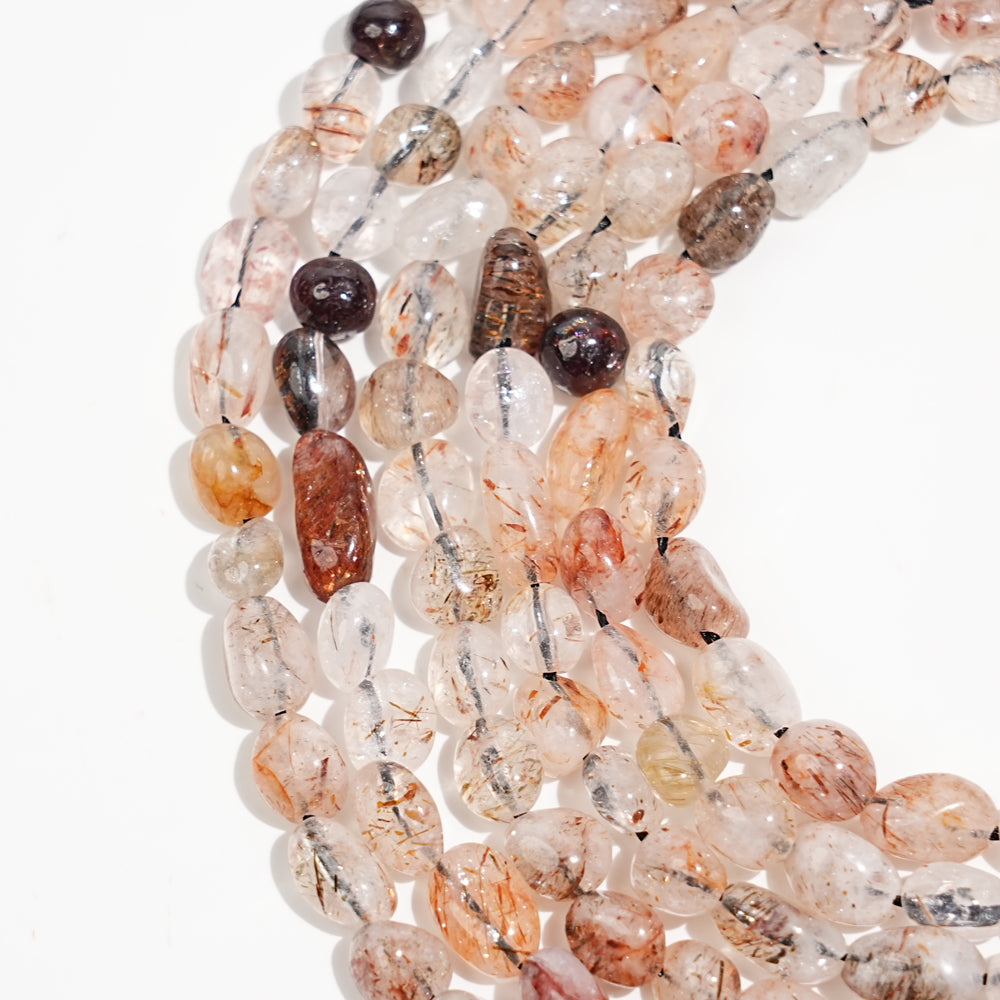 Natural Crystal Irregular Pebble Nugget Bead Strand