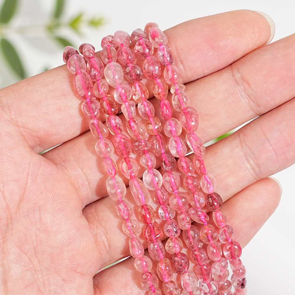 Natural Crystal Irregular Pebble Nugget Bead Strand