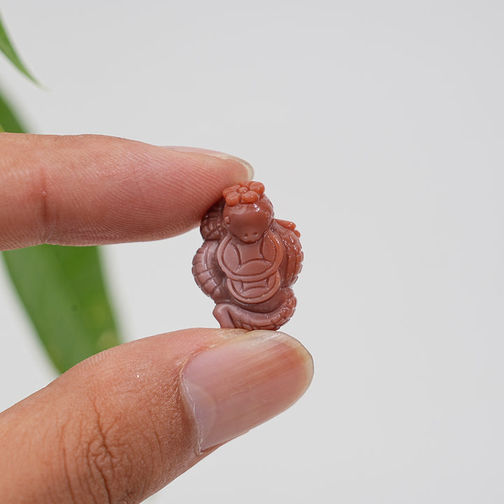 Natural Crystal Alashan Agate Coin Snake