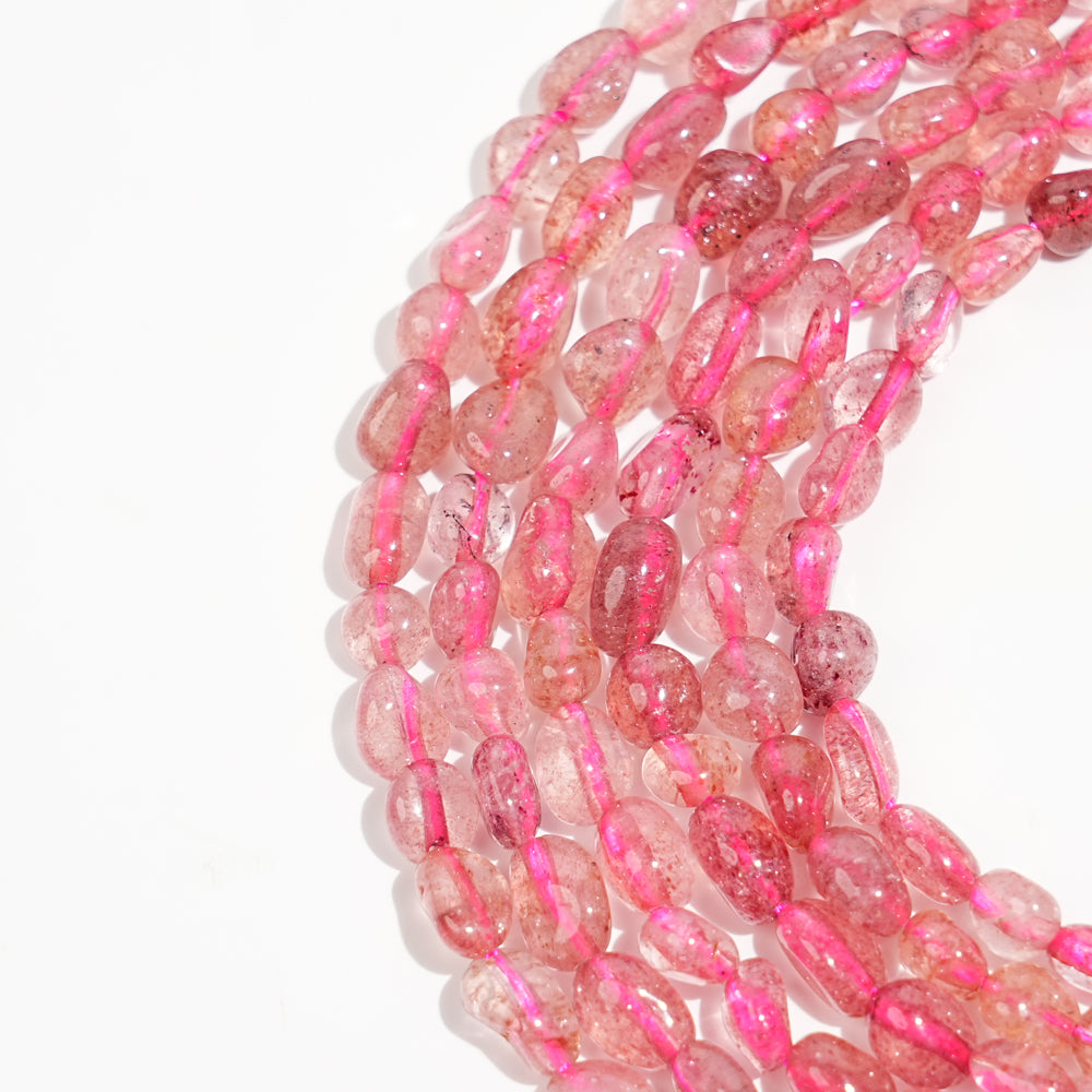 Natural Crystal Irregular Pebble Nugget Bead Strand