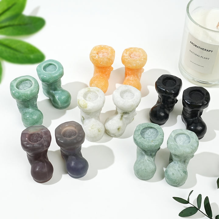 Natural Crystal Carving Christmas Boot