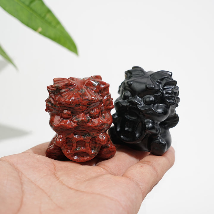 Natural Crystal Fortune Lion Dance Carving