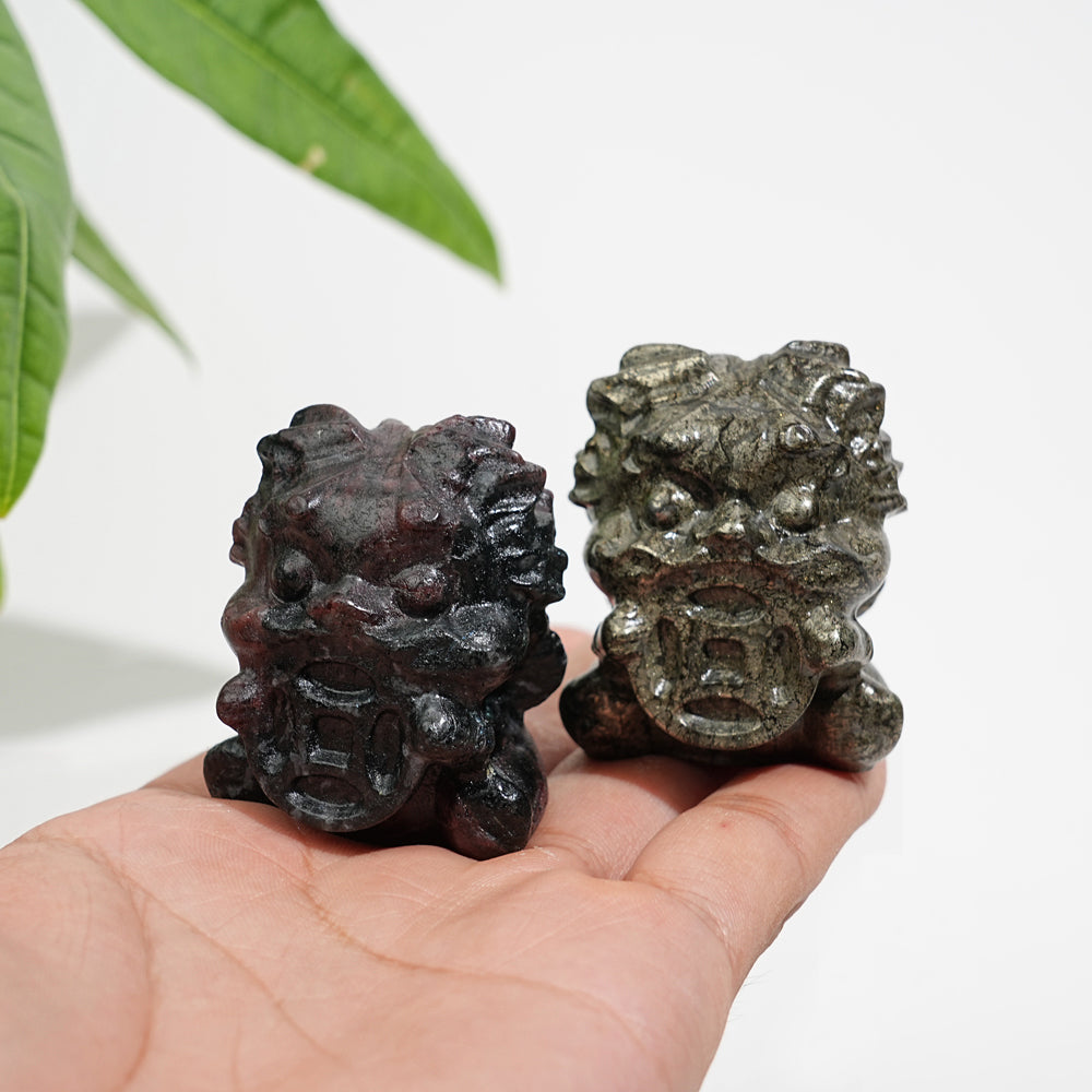 Natural Crystal Fortune Lion Dance Carving