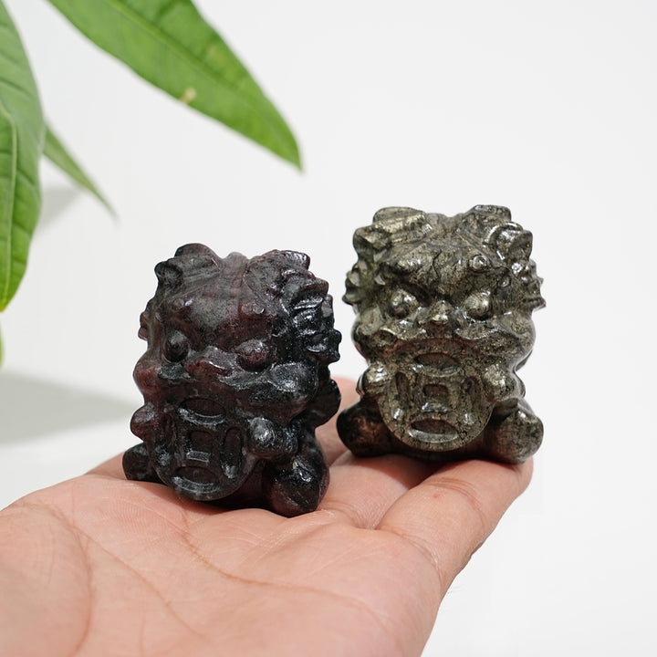 Natural Crystal Fortune Lion Dance Carving