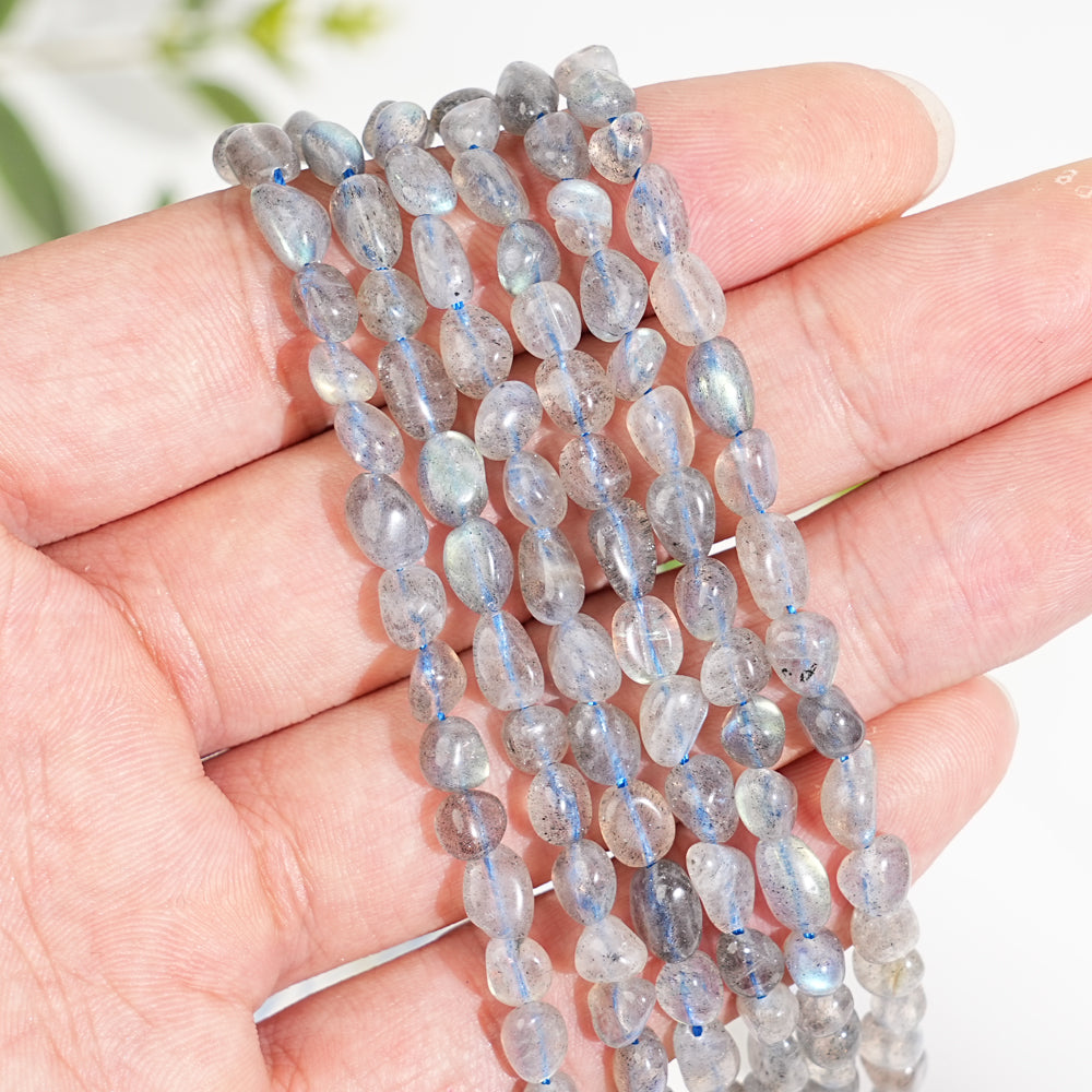 Natural Crystal Irregular Pebble Nugget Bead Strand