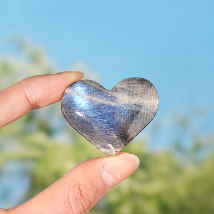 Natural Moonstone Heart Palm