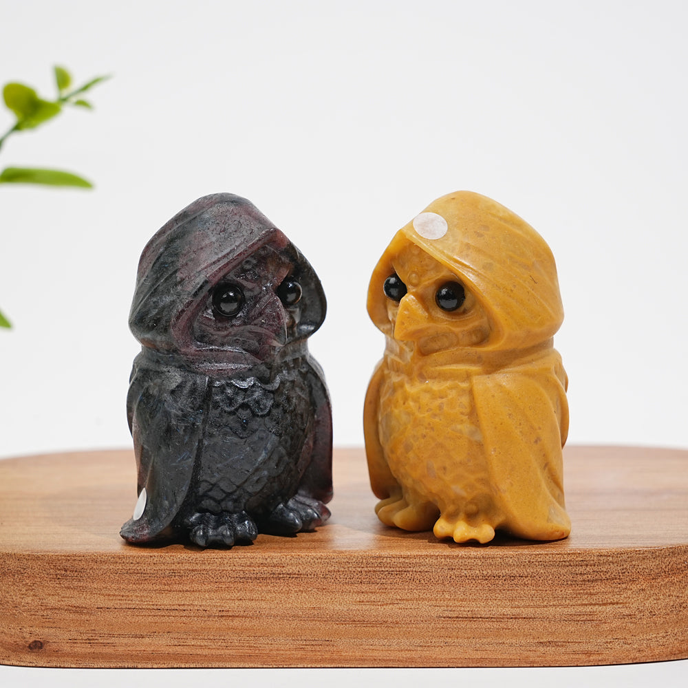 A Slightly Imperfect Natural Crystal Cute Hooded Owl